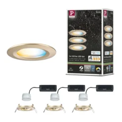 Paulmann 92445 LED Einbauleuchte Nova Coin 3er-Set Zigbee Tunable White Gold matt IP44