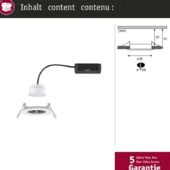 Paulmann 92447 LED Einbauleuchte Nova Coin Zigbee Tunable White Weiß matt IP44