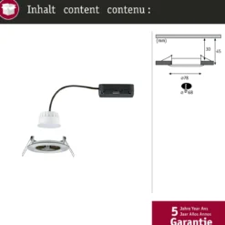 Paulmann 92448 LED Einbauleuchte Nova Coin Zigbee Tunable White Eisen gebürstet IP44