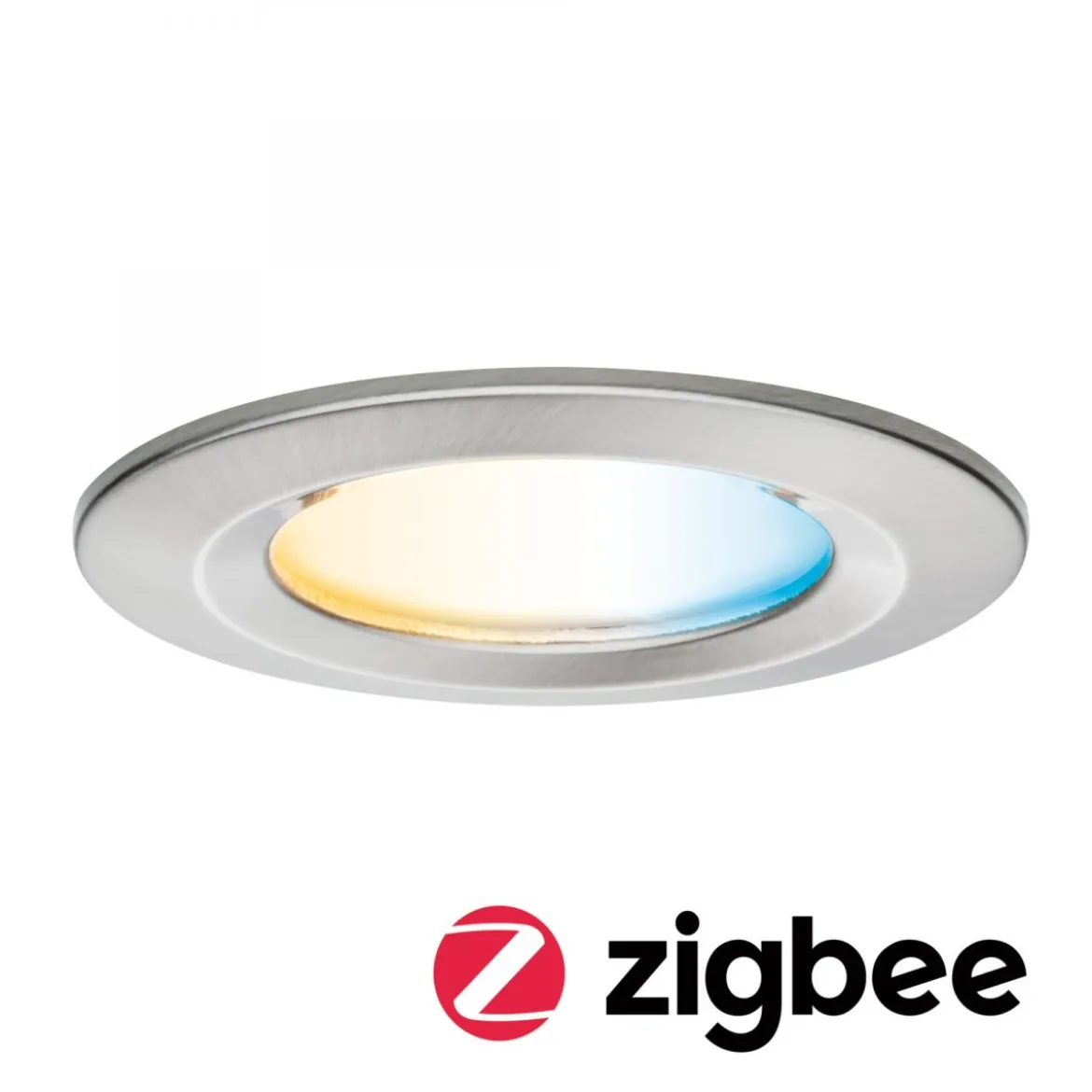 Paulmann 92448 LED Einbauleuchte Nova Coin Zigbee Tunable White Eisen gebürstet IP44