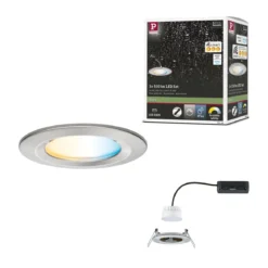 Paulmann 92448 LED Einbauleuchte Nova Coin Zigbee Tunable White Eisen gebürstet IP44
