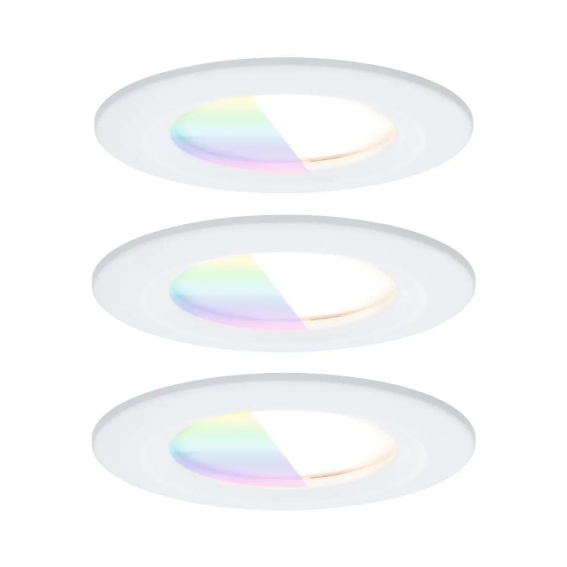 Paulmann 92449 LED Einbauleuchte Nova Coin 3er-Set Zigbee RGBW Weiß matt IP44
