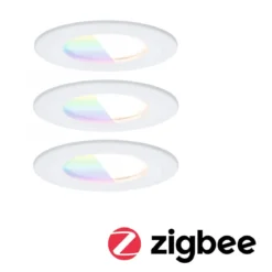 Paulmann 92449 LED Einbauleuchte Nova Coin 3er-Set Zigbee RGBW Weiß matt IP44