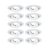 Paulmann 99995 LED Einbauleuchten 10er-Set schwenkbar 3-Step-Dim 3000K Weiß