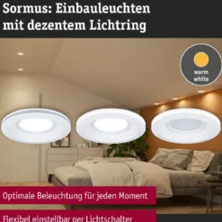 Paulmann 92248 LED Einbauleuchte Sormus 10cm 3er-Set IP65 rund weiß