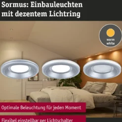 Paulmann 92249 LED Einbauleuchte Sormus 10 cm Einzelleuchte IP65 rund chrom