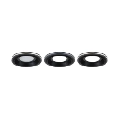Paulmann 92252 LED Einbauleuchte Sormus 10cm 3er-Set IP65 rund schwarz