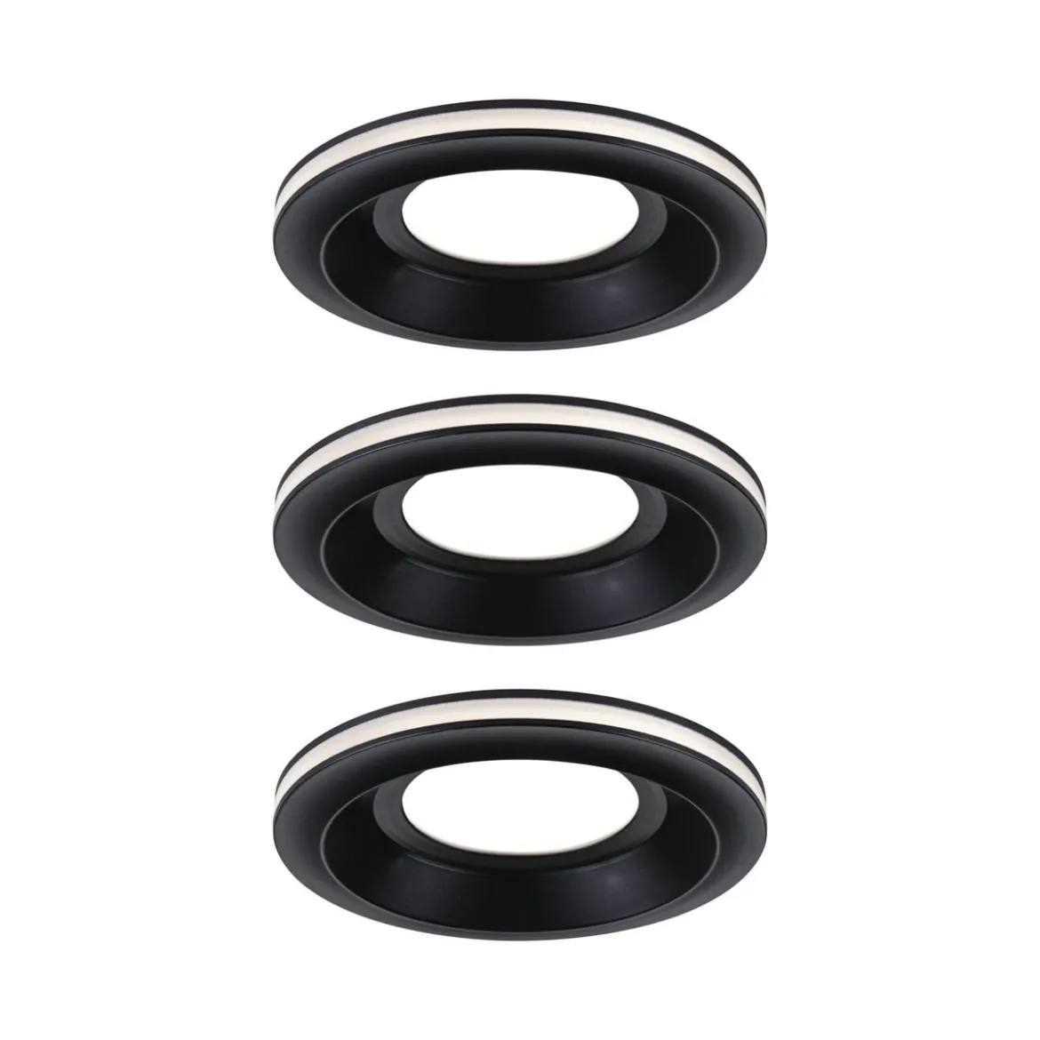 Paulmann 92252 LED Einbauleuchte Sormus 10cm 3er-Set IP65 rund schwarz