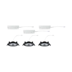 Paulmann 92258 LED Einbauleuchte White Select Aumus 3er-Set Schwarz 3 Step Dimmbar
