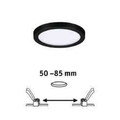Paulmann 79960 LED Einbaupanel Areo VariFit IP44 rund 118mm Schwarz 3000K