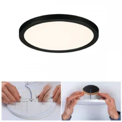 Paulmann 79961 LED Einbaupanel Areo VariFit IP44 rund 175mm Schwarz 3000K