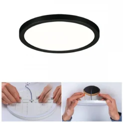 Paulmann 79963 LED Einbaupanel Areo VariFit IP44 rund 175mm Schwarz 4000K