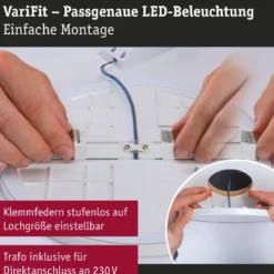 Paulmann 79963 LED Einbaupanel Areo VariFit IP44 rund 175mm Schwarz 4000K