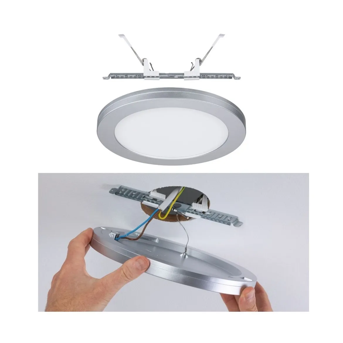 Paulmann 93098 LED Einbaupanel Cover-it rund 225mm 4000K chrom matt