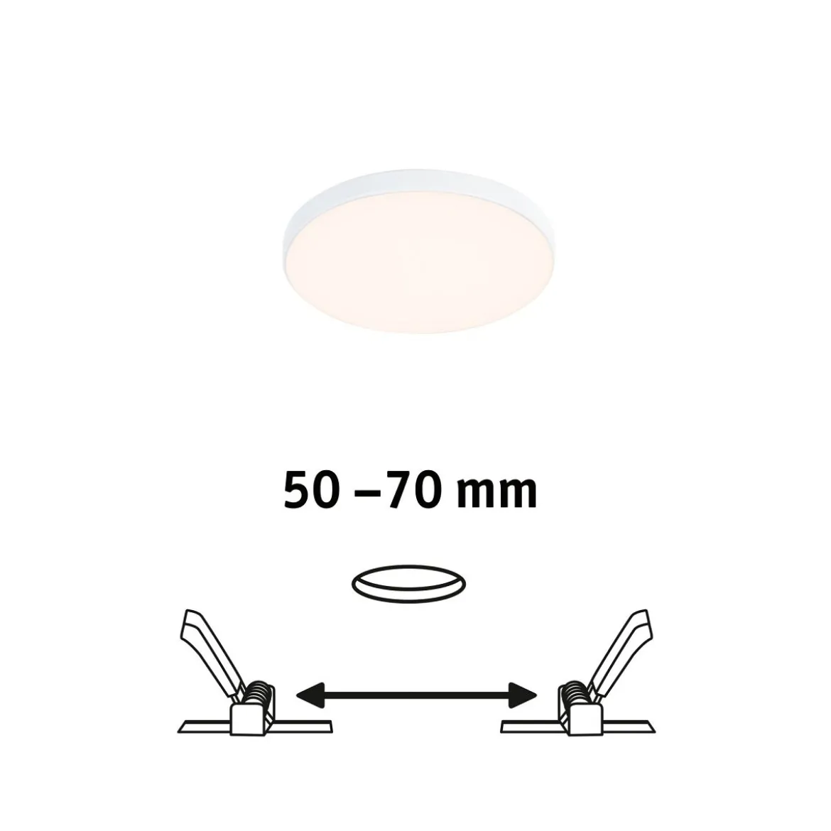 Paulmann 79938 LED Einbaupanel Veluna Edge IP44 90mm 3000K Weiß
