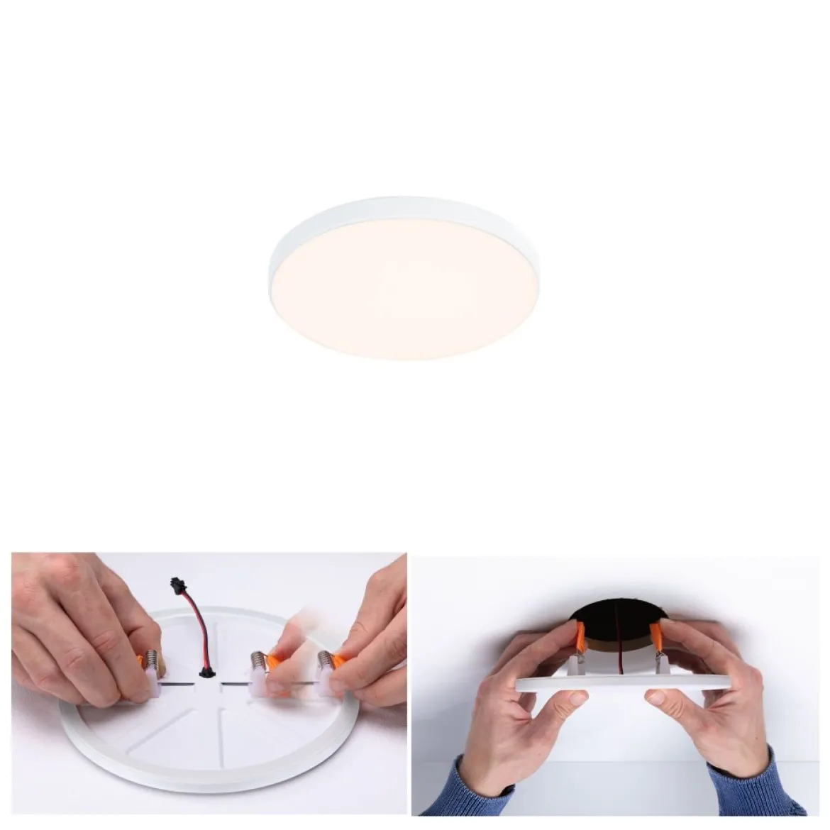 Paulmann 79938 LED Einbaupanel Veluna Edge IP44 90mm 3000K Weiß