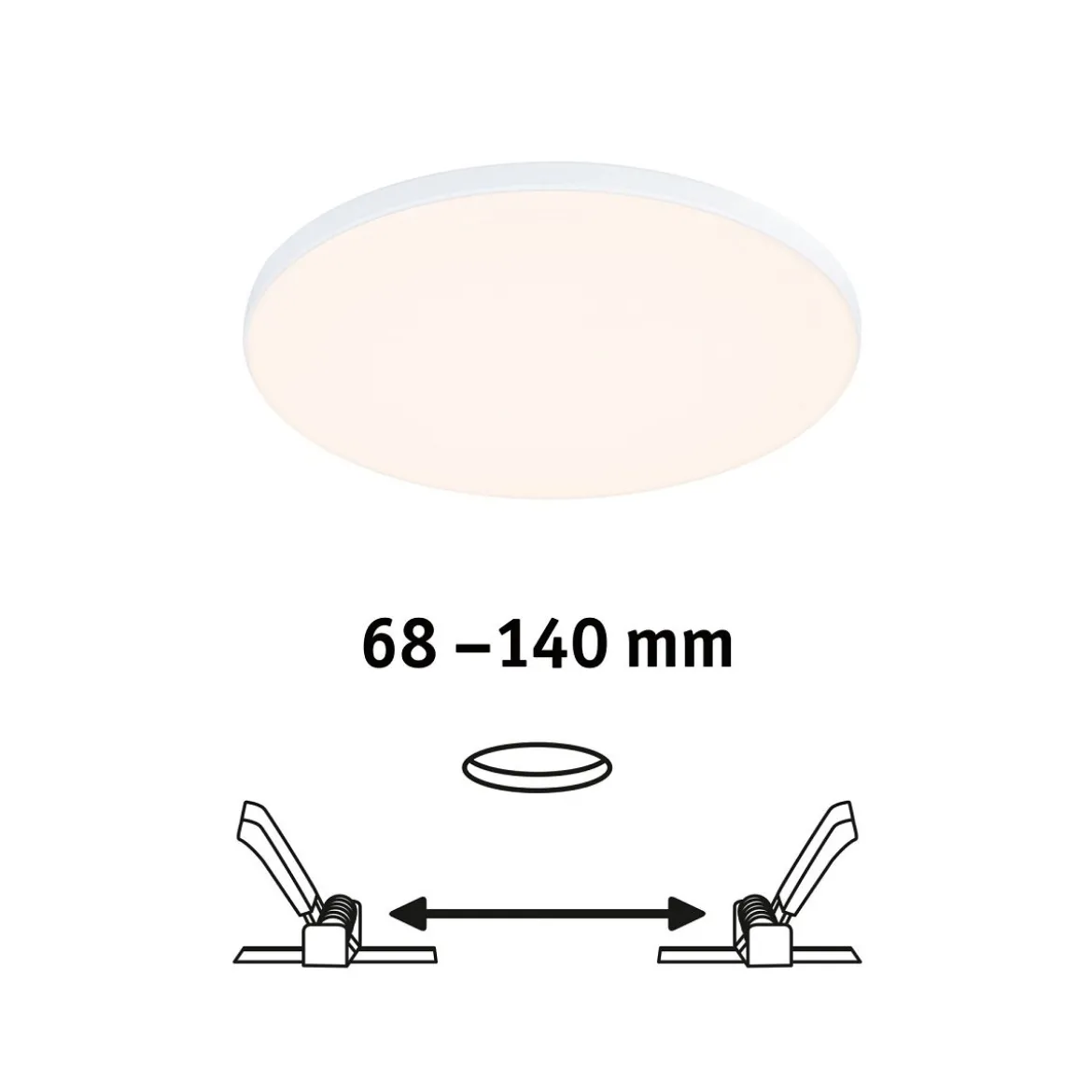 Paulmann 79945 LED Einbaupanel Veluna Edge IP44 160mm 3000K Weiß dimmbar
