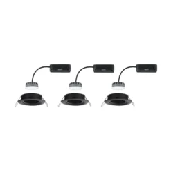 Paulmann 93080 LED Einbeuleuchte Nova Plus Coin Basiset schwarz 2700K dimmbar