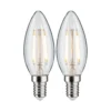 Paulmann 28855 LED Filament Kerze 2x2,7W E14 Klar Warmweiß