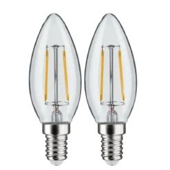 Paulmann 28855 LED Filament Kerze 2x2,7W E14 Klar Warmweiß