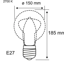 Paulmann 29289 LED Globe G150 E27 Vintage Edition 2700K 400lm 3-Step dimmbar