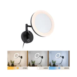 Paulmann 71149 LED Kosmetikspiegel Masua WhiteSwitch IP44 Schwarz