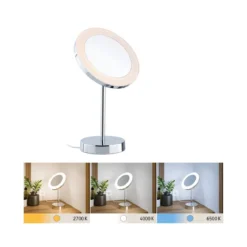 Paulmann 71150 LED Kosmetikspiegel Masua freistehend WhiteSwitch IP44 Chrom