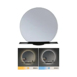Paulmann 71091 LED Leuchtspiegel Miro IP44 Tunable White Schwarz 50cm 3000K