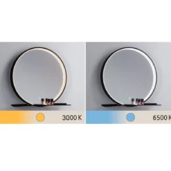 Paulmann 71091 LED Leuchtspiegel Miro IP44 Tunable White Schwarz 50cm 3000K