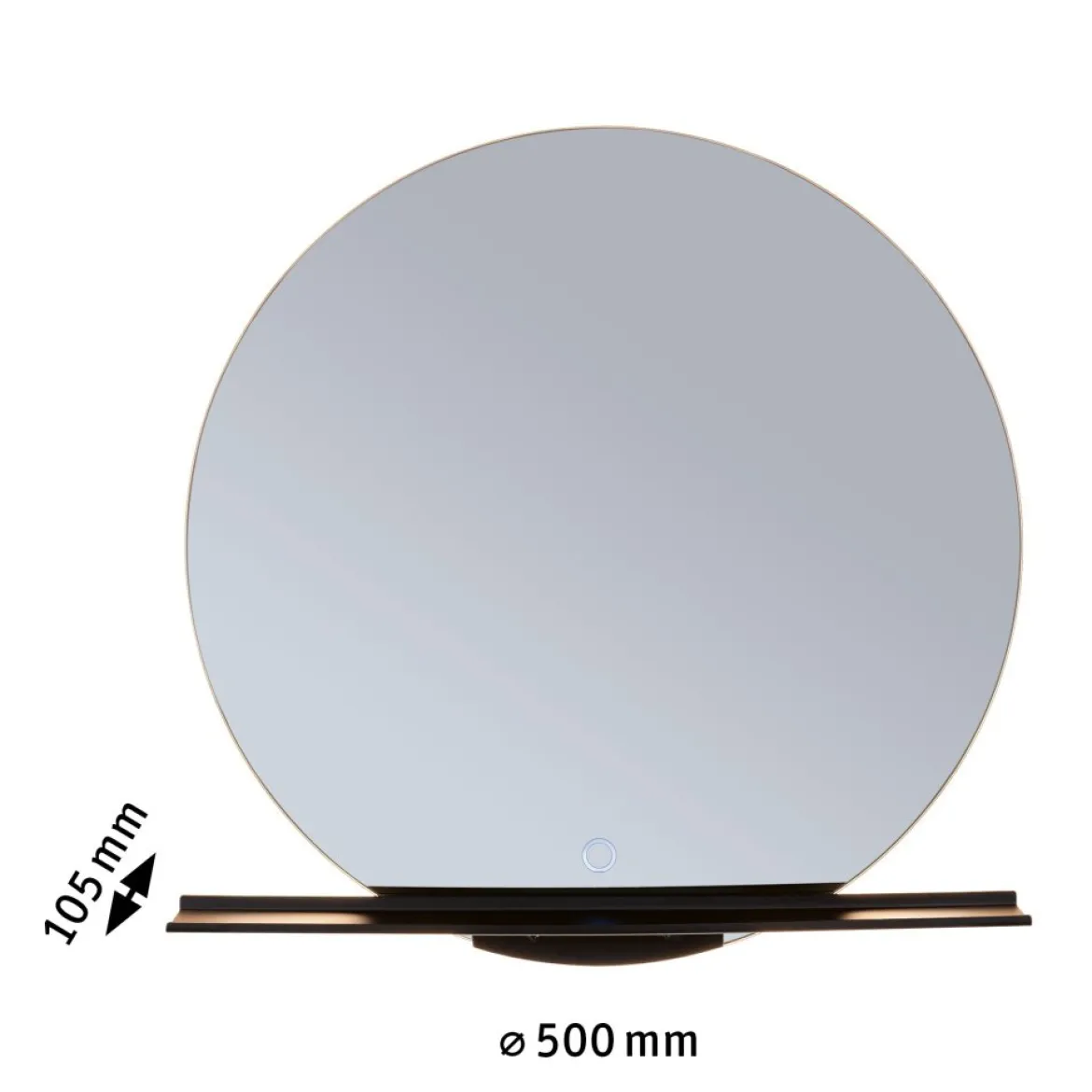 Paulmann 71091 LED Leuchtspiegel Miro IP44 Tunable White Schwarz 50cm 3000K