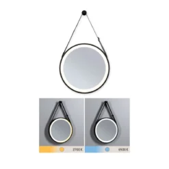 Paulmann 71092 LED Leuchtspiegel Miro IP44 Tunable White Schwarz 40cm 2700K