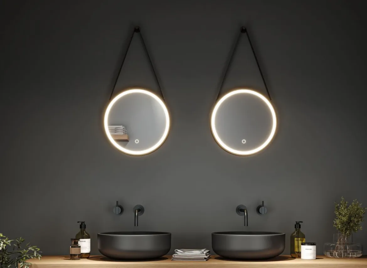 Paulmann 71092 LED Leuchtspiegel Miro IP44 Tunable White Schwarz 40cm 2700K