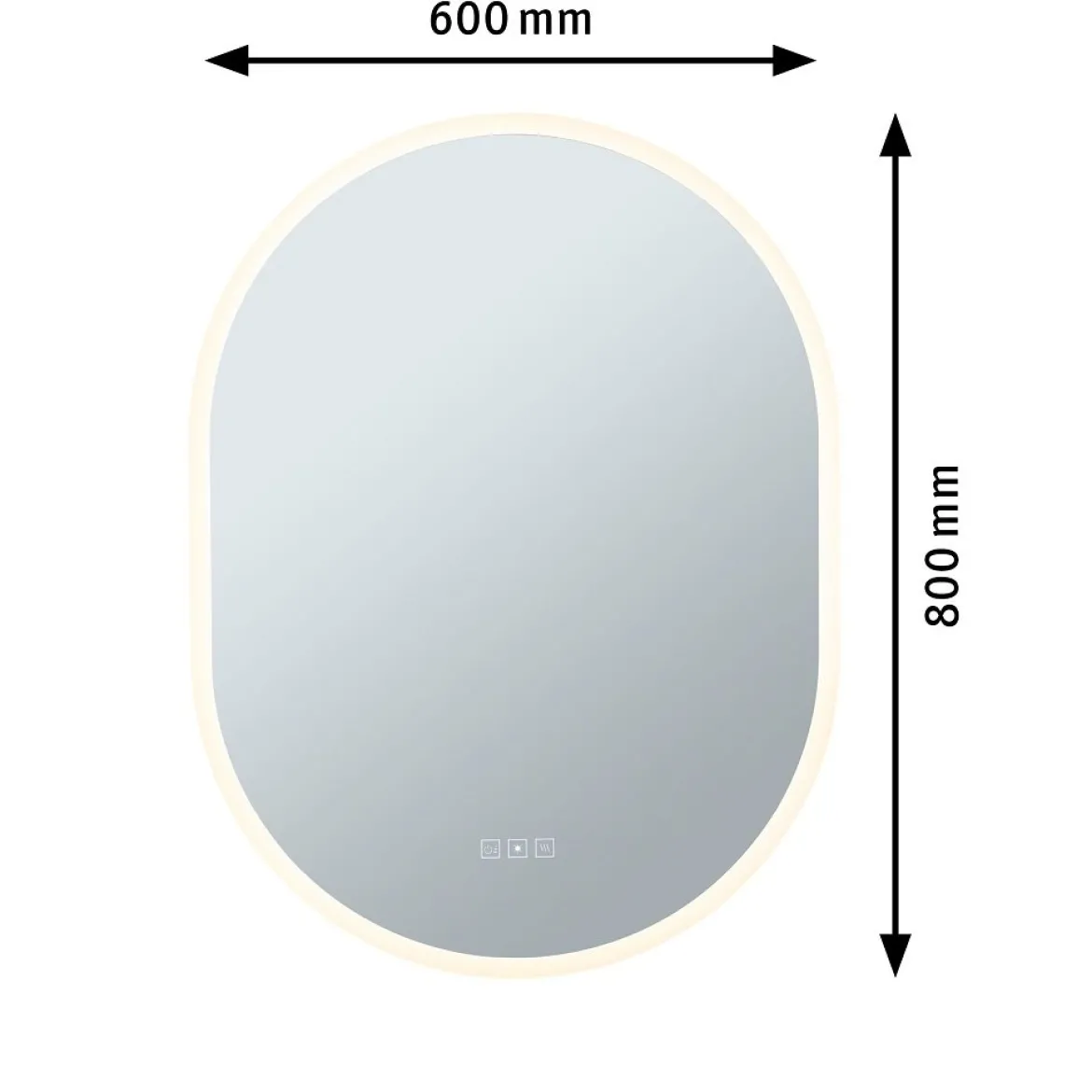 Paulmann 71087 LED Leuchtspiegel Mirra oval weiß WhiteSwitch dimmbar