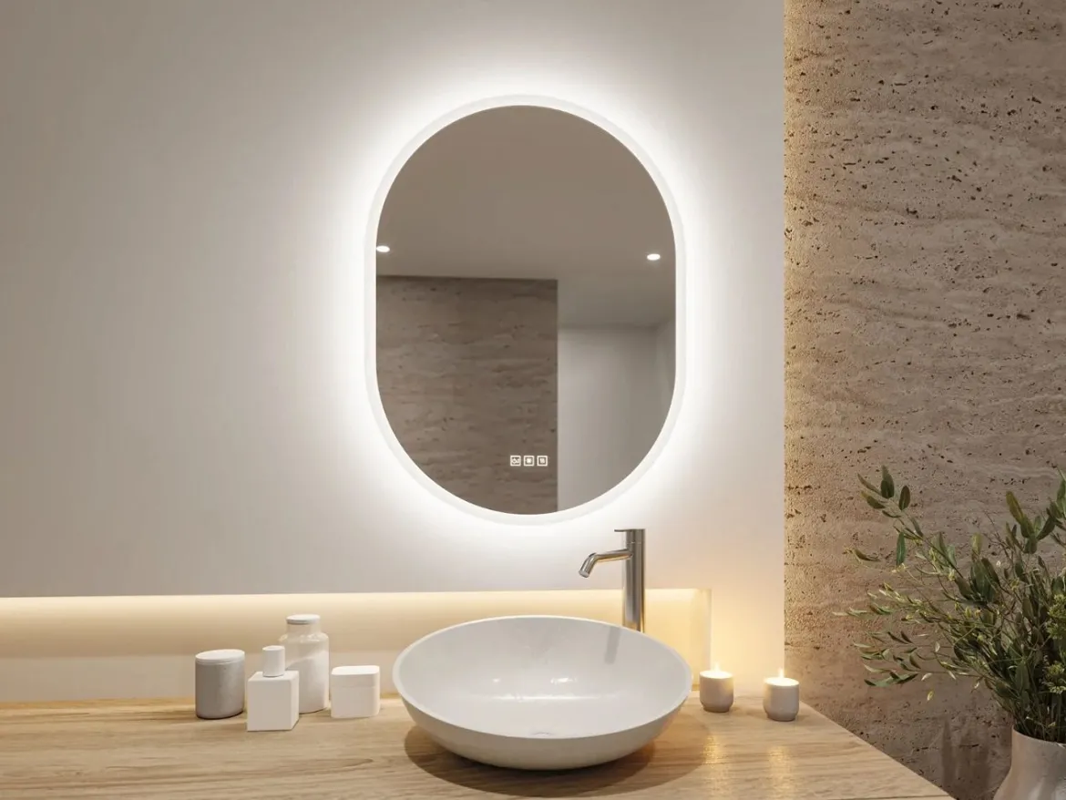 Paulmann 71087 LED Leuchtspiegel Mirra oval weiß WhiteSwitch dimmbar