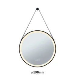 Paulmann 71089 LED Leuchtspiegel Mirra rund schwarz WhiteSwitch dimmbar mit Aufhängung