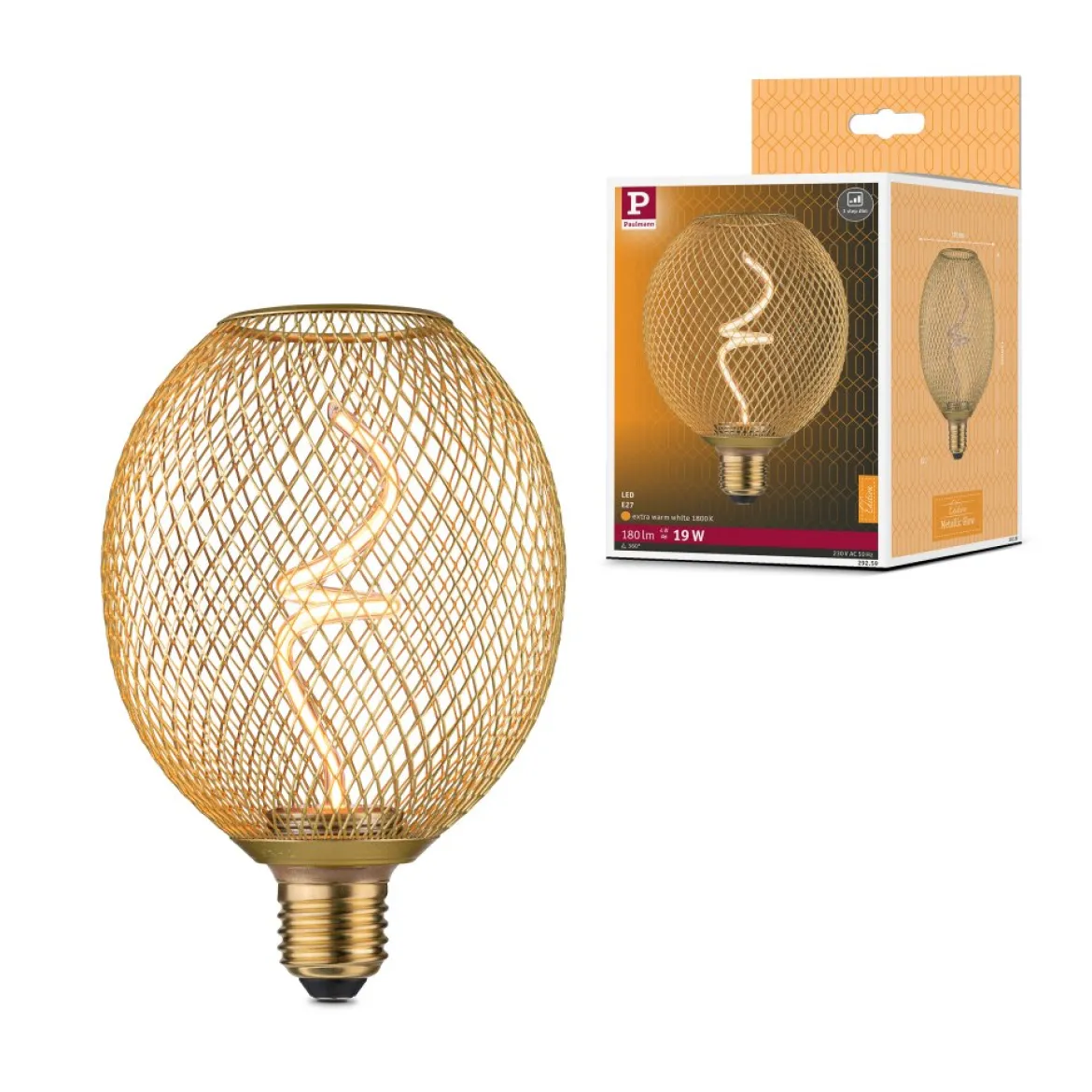 Paulmann 29259 LED Lichtquelle Globe Metallic Glow E27 Goldlicht messing dimmbar