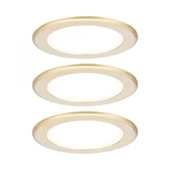 Paulmann 93119 LED Möbeleinbauleuchten 3er Set 3000K Gold