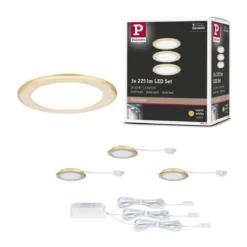 Paulmann 93119 LED Möbeleinbauleuchten 3er Set 3000K Gold