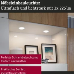 Paulmann 93120 LED Möbeleinbauleuchten 3er Set 4000K Weiß