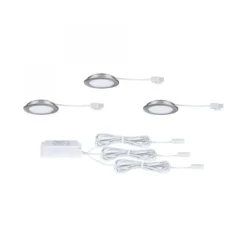 Paulmann 93121 LED Möbeleinbauleuchten 3er Set 4000K Eisen