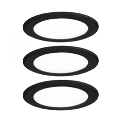 Paulmann 93122 LED Möbeleinbauleuchten 3er Set 4000K Schwarz