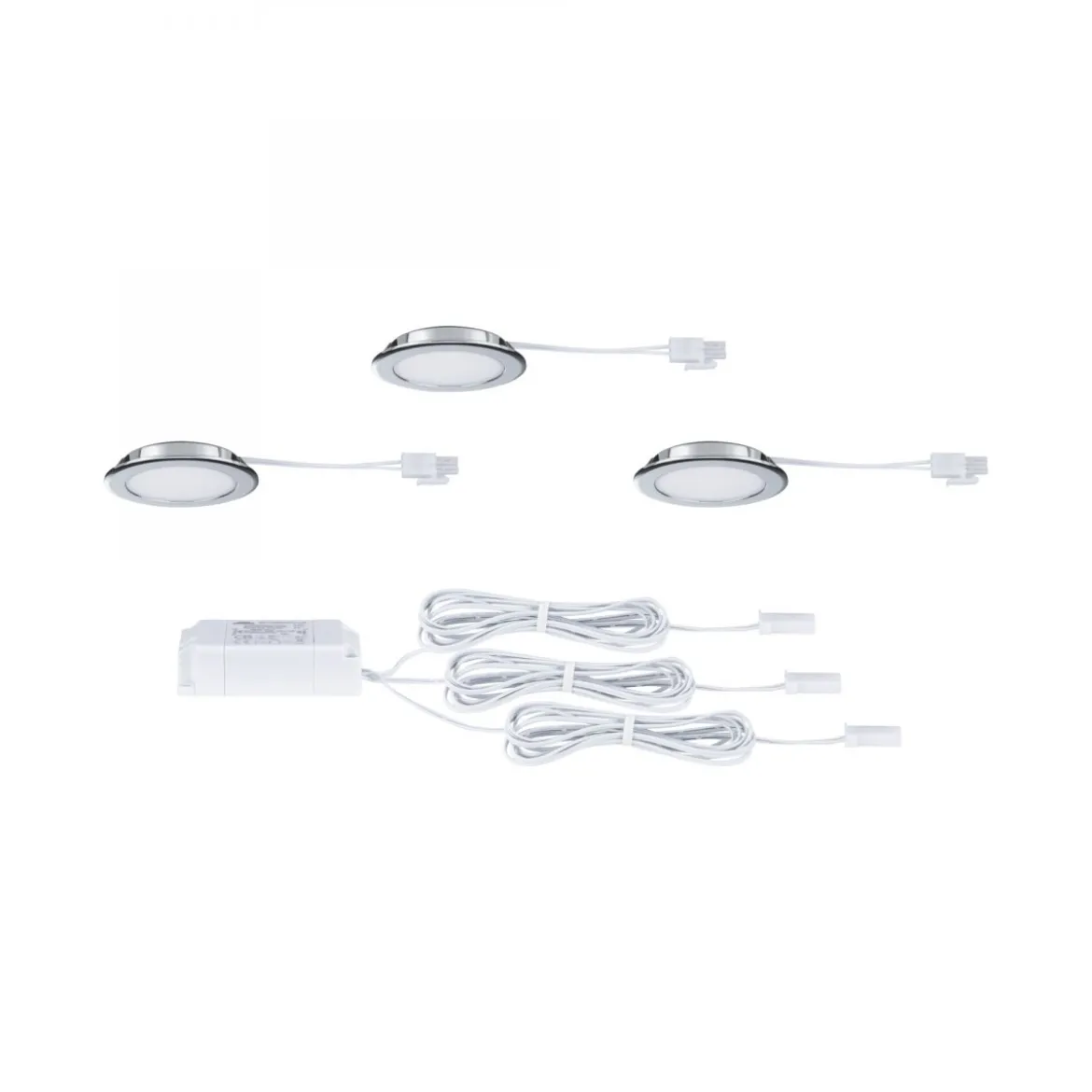 Paulmann 93123 LED Möbeleinbauleuchten 3er Set 4000K Chrom