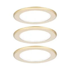 Paulmann 93124 LED Möbeleinbauleuchten 3er Set 4000K Gold matt