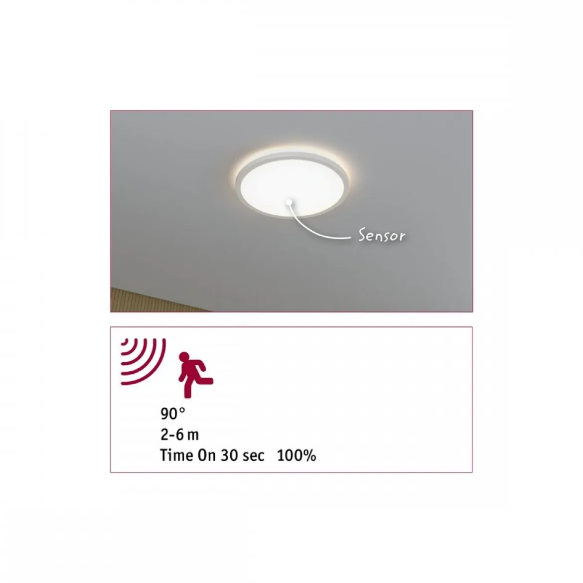 Paulmann 71184 LED Panel Atria Shine Backlight Bewegungsmelder 293mm 4000K IP44 Weiß