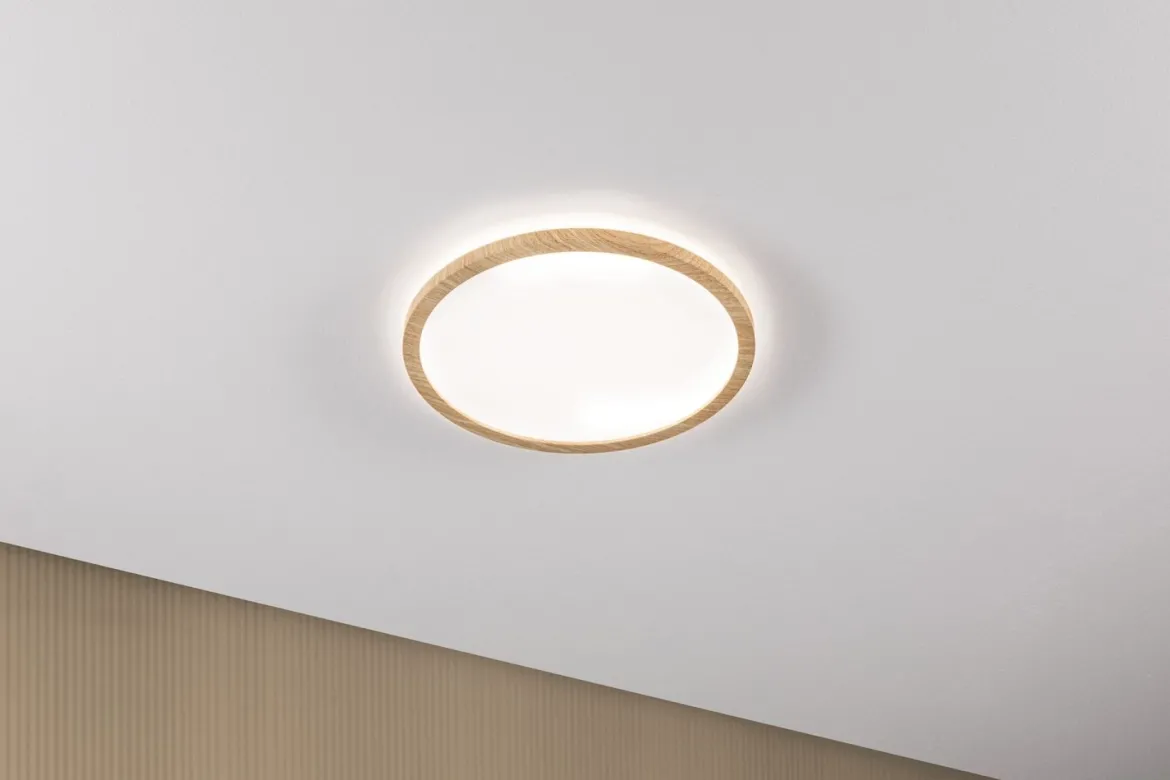 Paulmann 71033 LED Panel Atria Shine Backlight rund 4000K Holzoptik 293mm