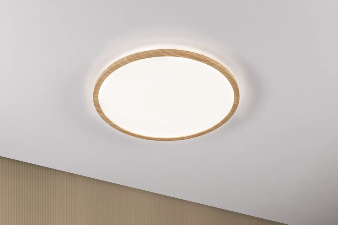 Paulmann 71034 LED Panel Atria Shine Backlight rund 4000K Holzoptik 420mm