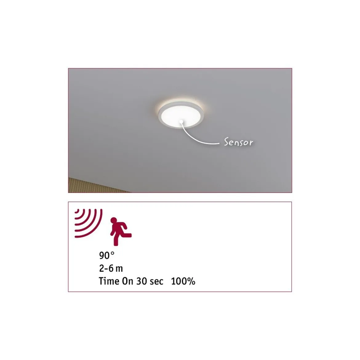 Paulmann 71183 LED Panel Atria Shine Backlight Bewegungsmelder 190mm 4000K IP44 Weiß