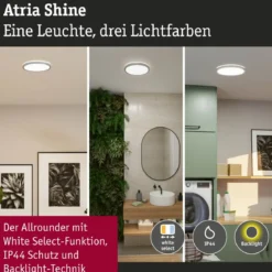 Paulmann 71274 LED Panel Atria Shine 298mm 3000-6500K Chrom matt IP44