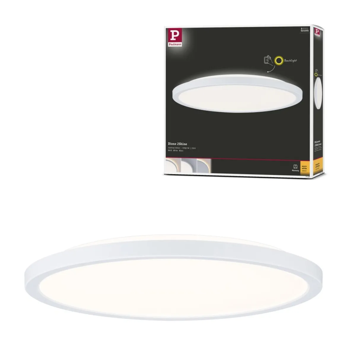 Paulmann 71189 LED Panel Atria Shine rund 290mm 3000K Weiß