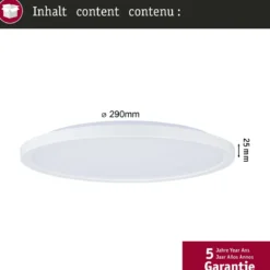 Paulmann 71189 LED Panel Atria Shine rund 290mm 3000K Weiß